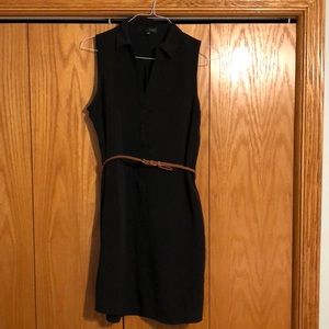 Belted sleeveless dress
